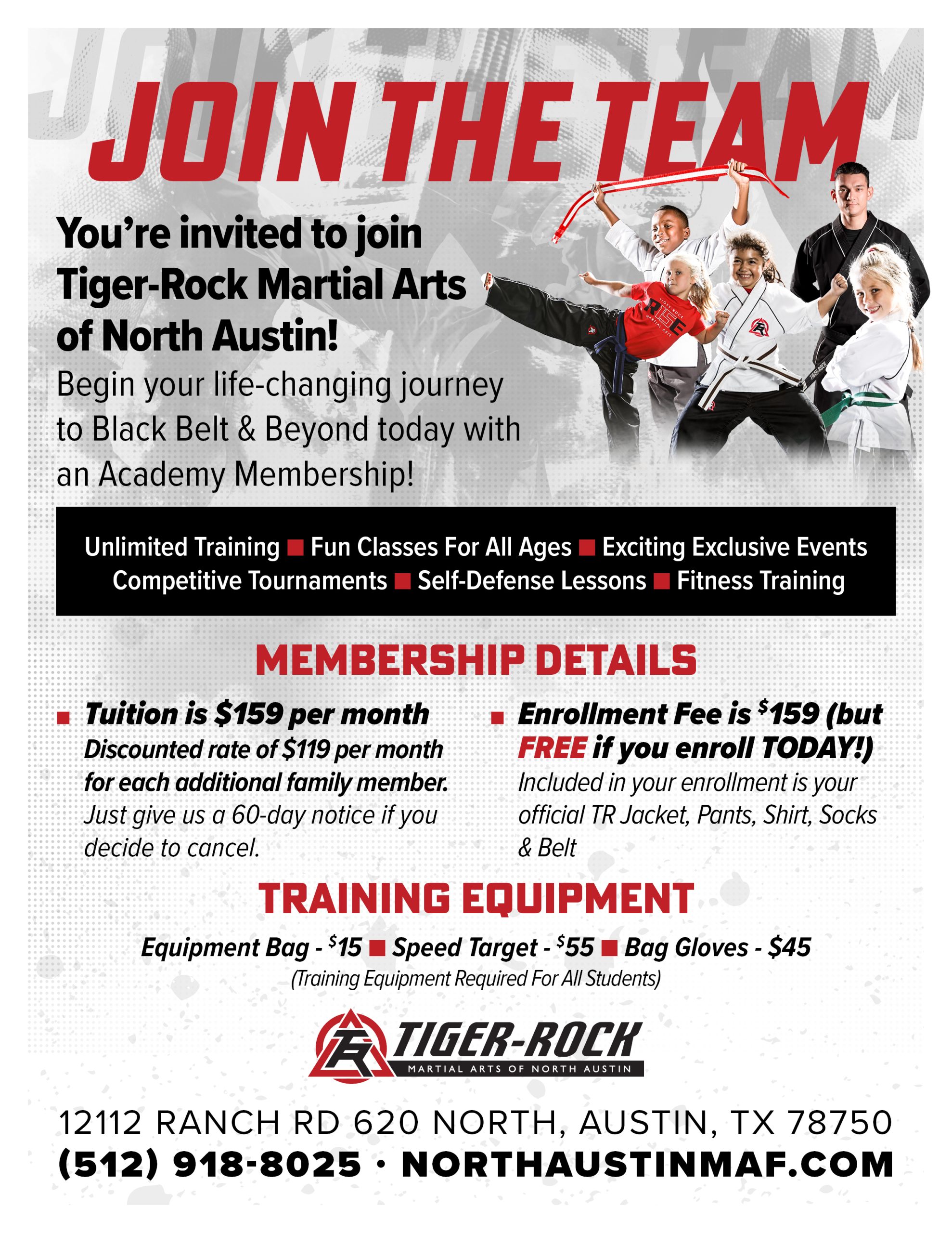 Martial Arts Pricing Taekwondo Lesson Pricing Tiger Rock